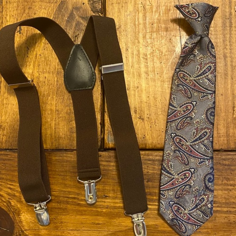 Boy's Clip-On Tie and Suspender Set
